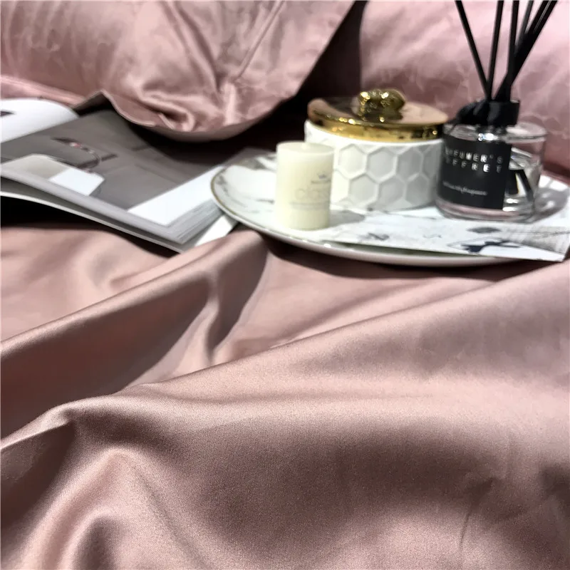 

100S egyptian cotton Bedsheet Pillowcase Duvet Cover Sets jacquard Bedlinen Queen King Size Bedding Set