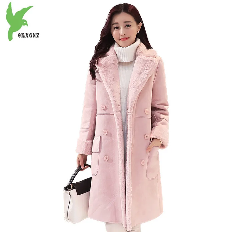 Новая женская зимняя замшевая куртка модная однотонная Флокированная Толстая