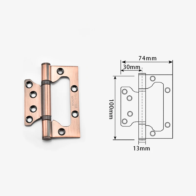 Stainless Steel Door Hinge 4 Inch Wooden Heavy Duty Mute Bearing Hinges Sub-mother Hardware Accessory | Обустройство дома