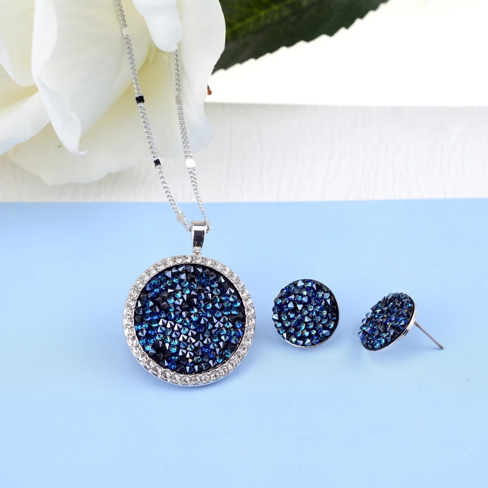 Фото Круглые серьги-гвоздики с кристаллами Swarovski №5