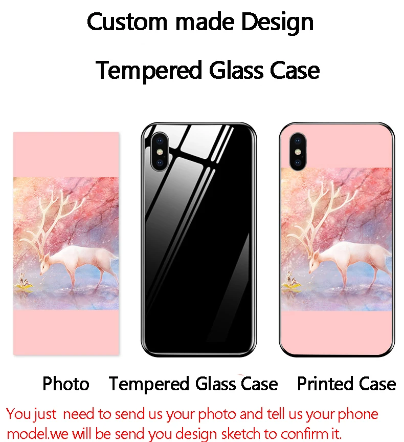 Custom Made Design Case for Xiaomi Redmi 5 Plus 6 5A 6A Note 7 Pro Prime 4 4X Mi A2 Lite DIY Tempered Glass Cover |