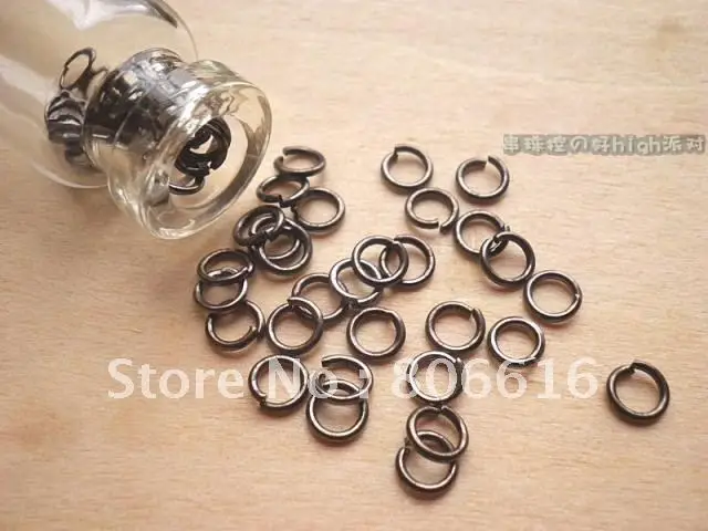 Винтажные черные/металлические соединительные кольца 1000 шт. в ассортименте (4 мм 6