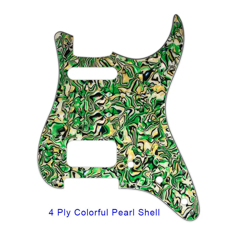 Colorful Pearl Shell Гитарные части-для США 72' 11 винтовое отверстие Стандартный St Deluxe хамбакер Hs гитара накладка царапины пластины - Цвет: Colorful Pearl Shell