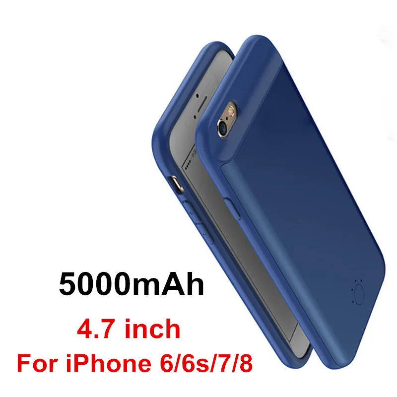Чехол для зарядки NTSPACE 5000mAh power Bank для iPhone 6, 6s, 7, 8, чехол для зарядки аккумулятора s, 7000mAh для iPhone 8, 7, 6s, 6 Plus, чехол для аккумулятора - Цвет: 5000mAh Blue