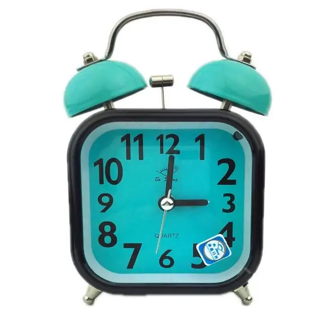 Double Bell Desktop Alarm Clock Classic Metal Silent Quartz Home Desk Table Alarm Clock Night light Clock