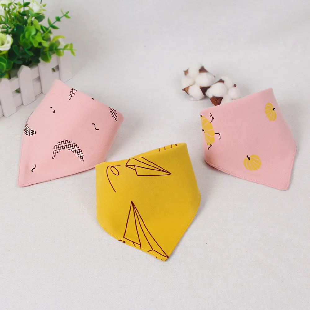 3 шт./лот Детские нагрудники из чистого хлопка удобные треугольные Pro-skin для