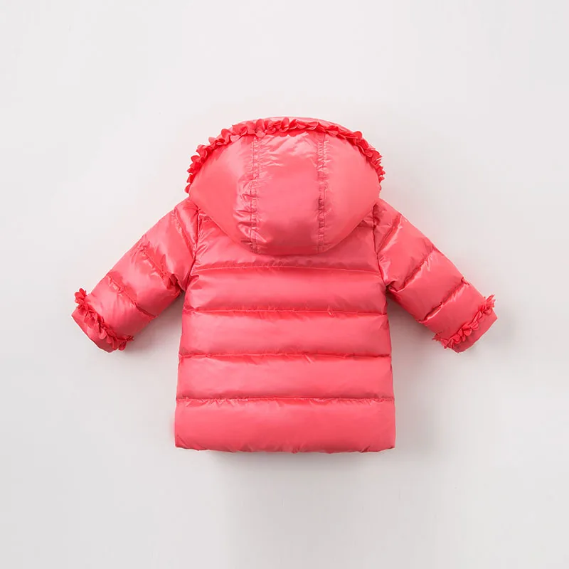 DB8852 dave bella winter baby down coat girls hooded outerwear children 90% white duck padded kids lovely |