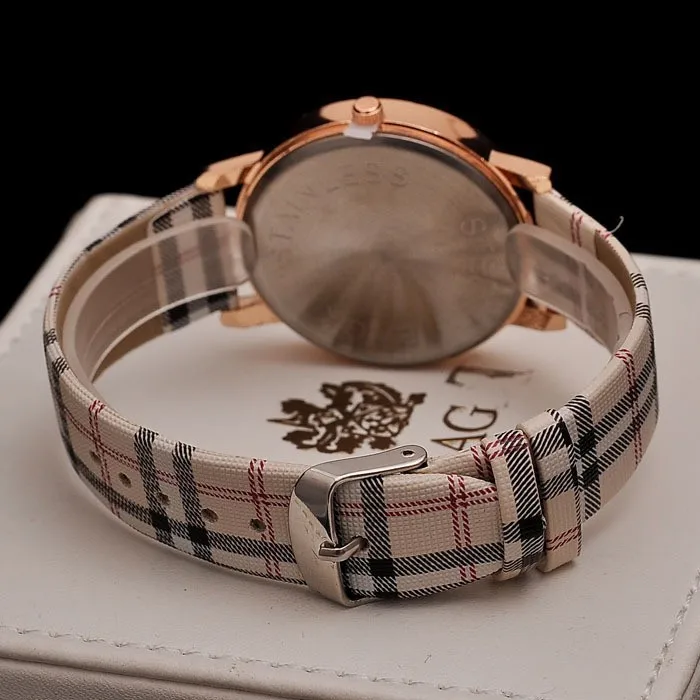 Relojes Mujer Новый бренд Для женщин Женева Часы мода плед кожи часы кварцевые женские