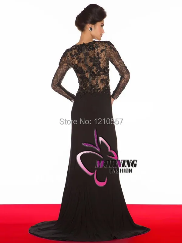 Fast Shipping Black Lace Embroidery Chiffon Gorgeous Laceof the Bride Dress Evening | Свадьбы и торжества