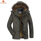 Новая мужская зимняя куртка, утепленная бархатная Теплая мужская повседневная ветрозащитная хлопковая куртка с капюшоном, пальто большого размера 6XL
