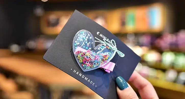 1 шт. Jolly S Прозрачный PU с красочными блестками наполнителя девушки заколки для волос Дети звезды Корона шпилька «любовь» девушки аксессуары для волос - Цвет: 2