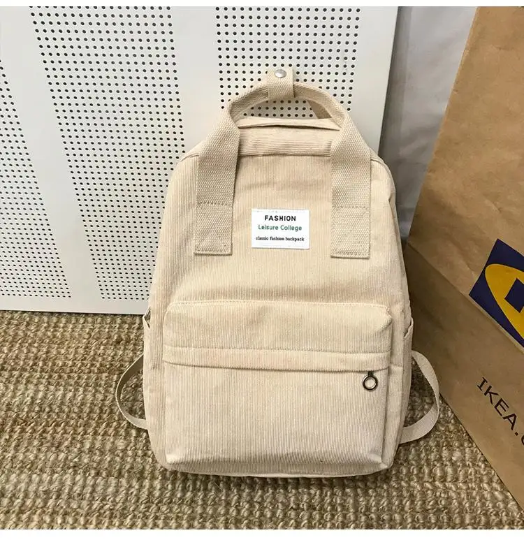 Beige bagpack Тренд, женский рюкзак, модный школьный рюкзак Harajuku, дорожные сумки на плечо для девочек-подростков, mochilas mujer - Цвет: Beige bagpack