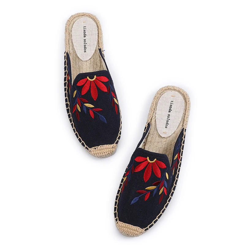 Tienda Soludos/женские тапочки; Новое поступление; пеньковая резиновая хлопковая ткань; Разноцветные Летние шлепанцы; Pantufas Zapatos De Mujer