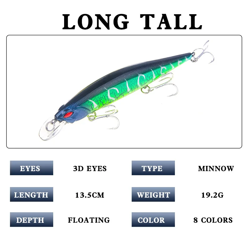 Гольян зимние рыболовные приманки 8 различных цветов 135 мм 19 2 г качественная