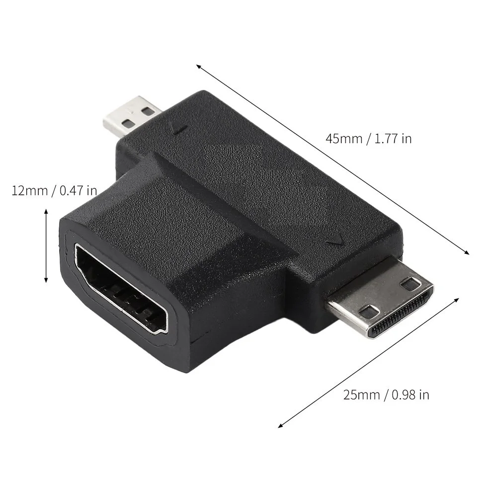 5 шт. HDMI Женский к Mini Micro Мужской 90 градусов 2 в 1 конвертер адаптер | Электроника