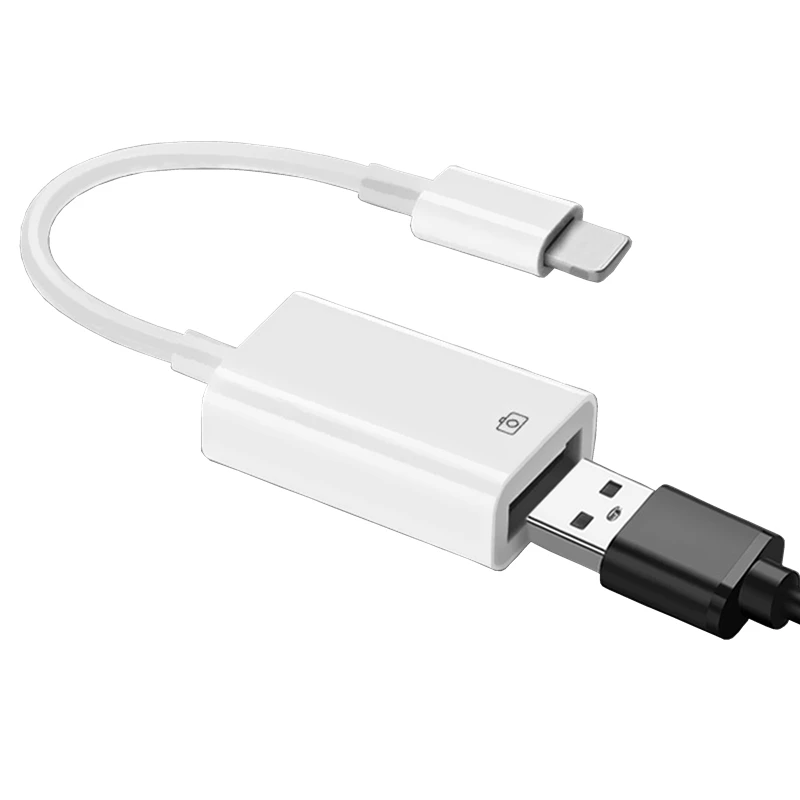 Белый PAIAIP освещение к USB адаптеру камеры OTG кабель для iPhone/iPad, USB мама подключения звуковая карта, U диск, MIDI клавиатура, ЦАП и т. Д - Цвет: Белый