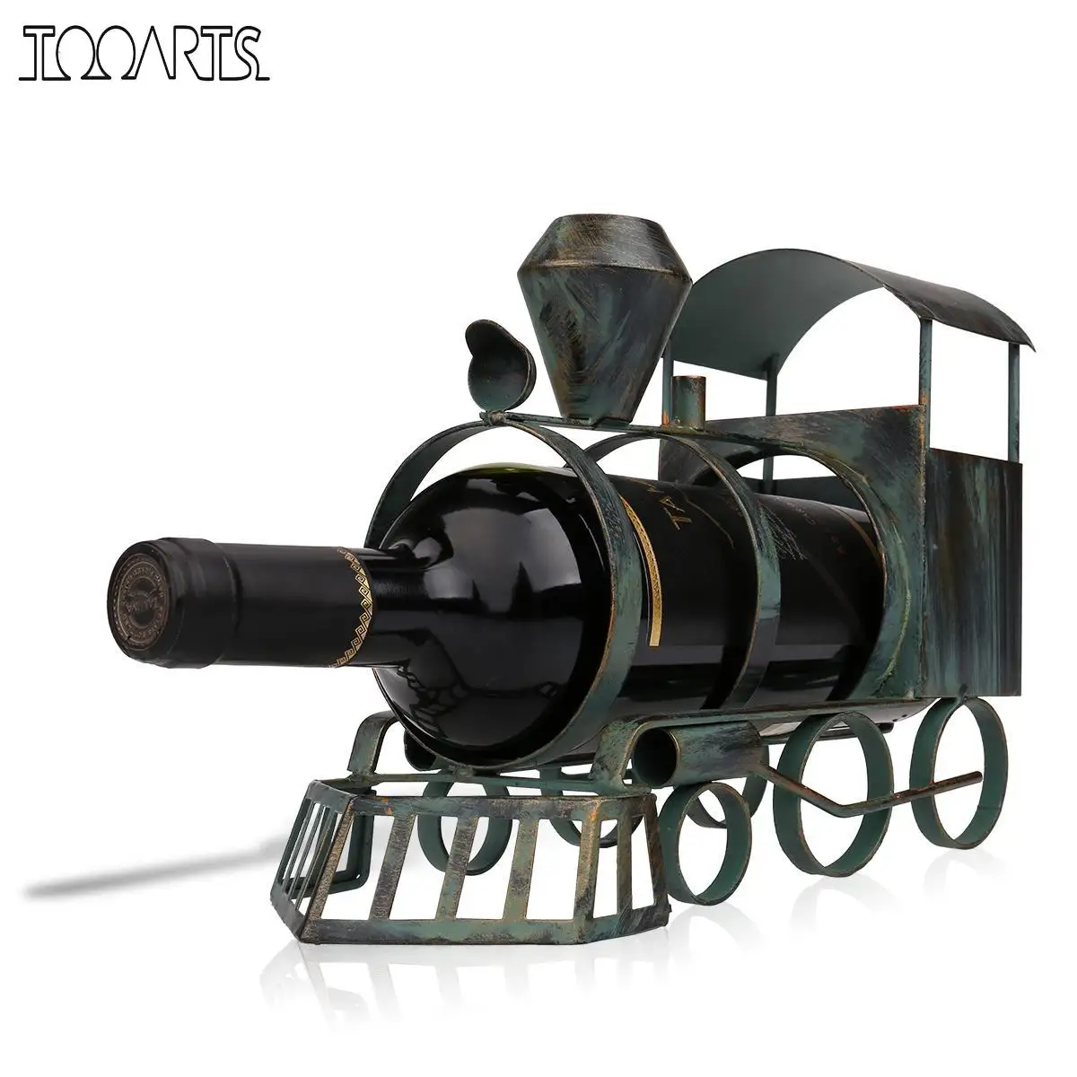 

Tooarts Wine Rack Holder Figurine Train Wine Bottle Holder Iron Art Figurine Home Decoration Accessories For Home