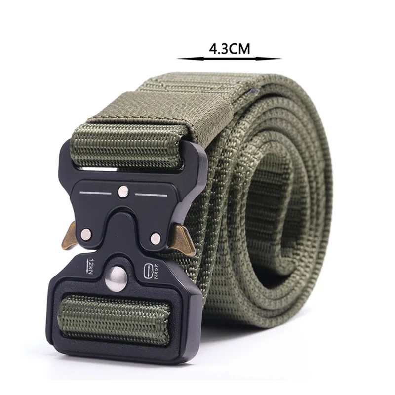 4.3CM Belt Тактический ремень нейлоновый ремень в стиле милитари армейский мужской стиль джинсовый ремень широкий утолщенный открытый охотничий поясной ремень холст Ceinture Homme - Цвет: 4.3CM Belt