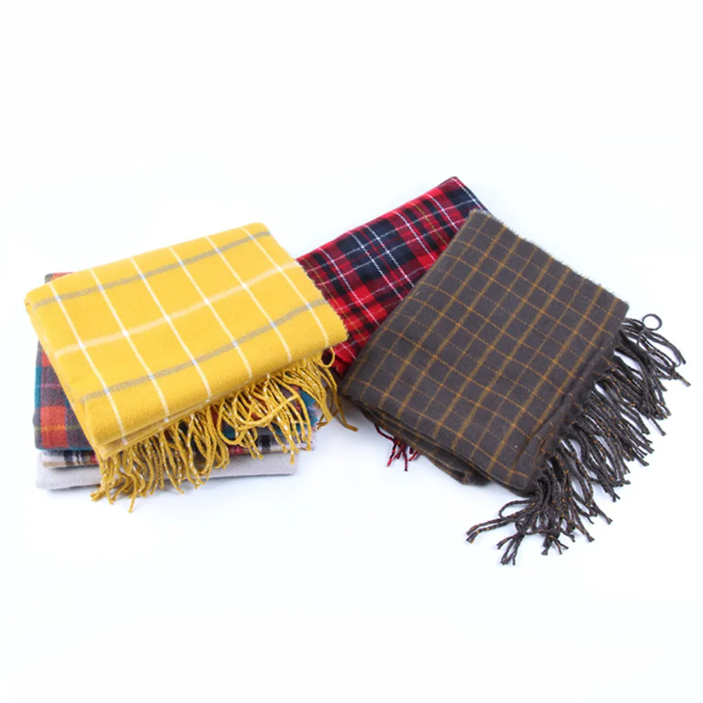 

2020 Plaid Winter Scarf Women neck head Scarves Fashion Casual Scarfs Cashmere ladies shawls and wraps Bufandas Hombre A50