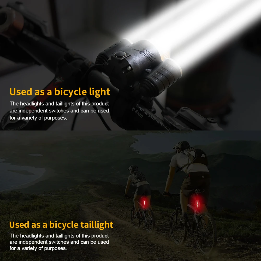 BORUiT 3000lumens T6+2*R2 LED Headlamp 4-Mode Rechargeable Headlight Waterproof Head Torch Outdoor Bicycle Light 18650 Battery