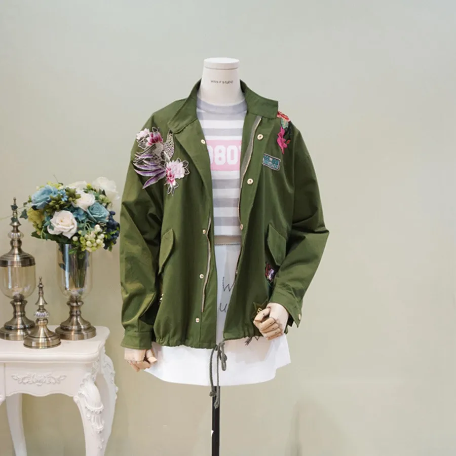 Куртка женская оверсайз в этническом стиле с вышивкой осень 2020|chaquetas mujer|vintage