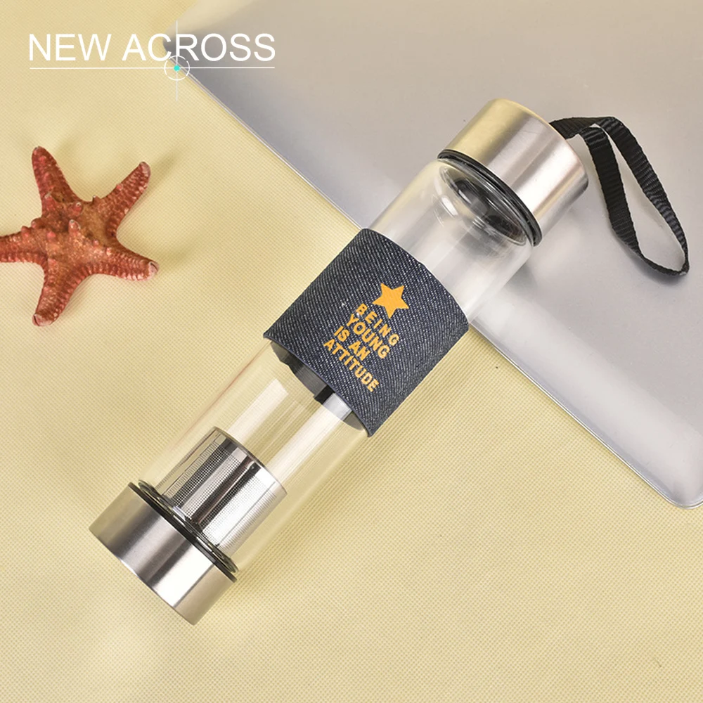 Juh 1 шт. летняя термостойкие Стекло бутылки Чай изоляции прямая трубка с лифт