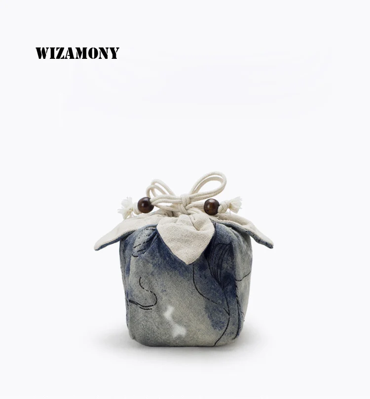 WIZAMONY, 1 шт., акция, различные цвета, чайный пакетик для чайной чаши, чашка, китайский чай, церемония, ткань, хлопок, портативный мешок для путешествий