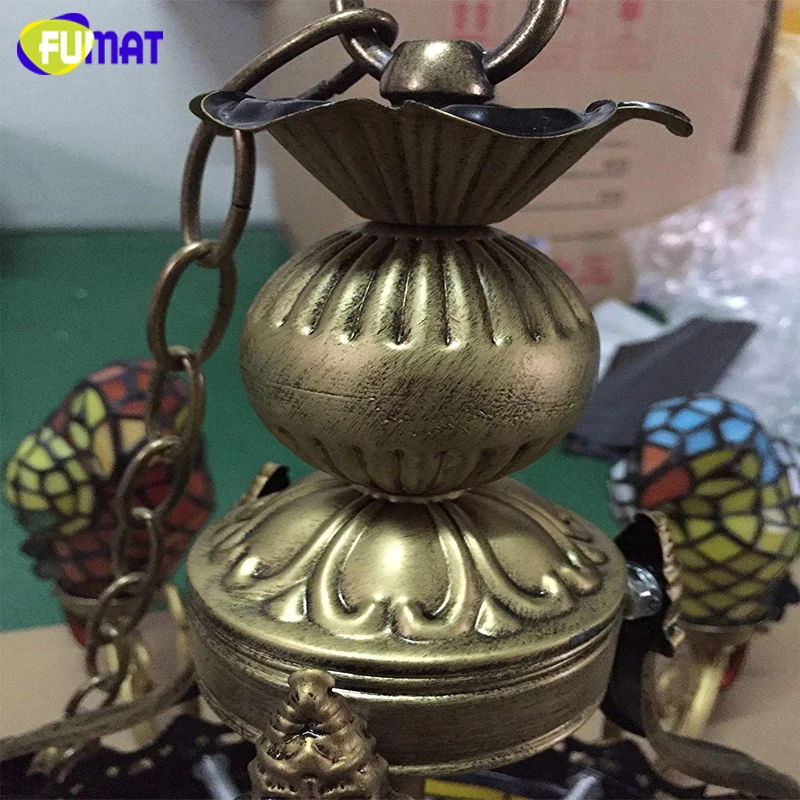 Фумат попугай люстры Tiffany 6 головок витражные светодиодные E27 потолочные