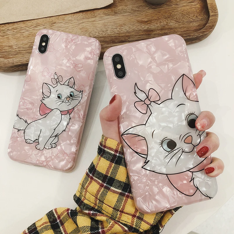 Cute Pink Marie Cat Phone Case For iphone 11Pro Max Case For iphone XS MAX XR X 6 6S 7 8 Plus Back Cover Lovely Funny Case