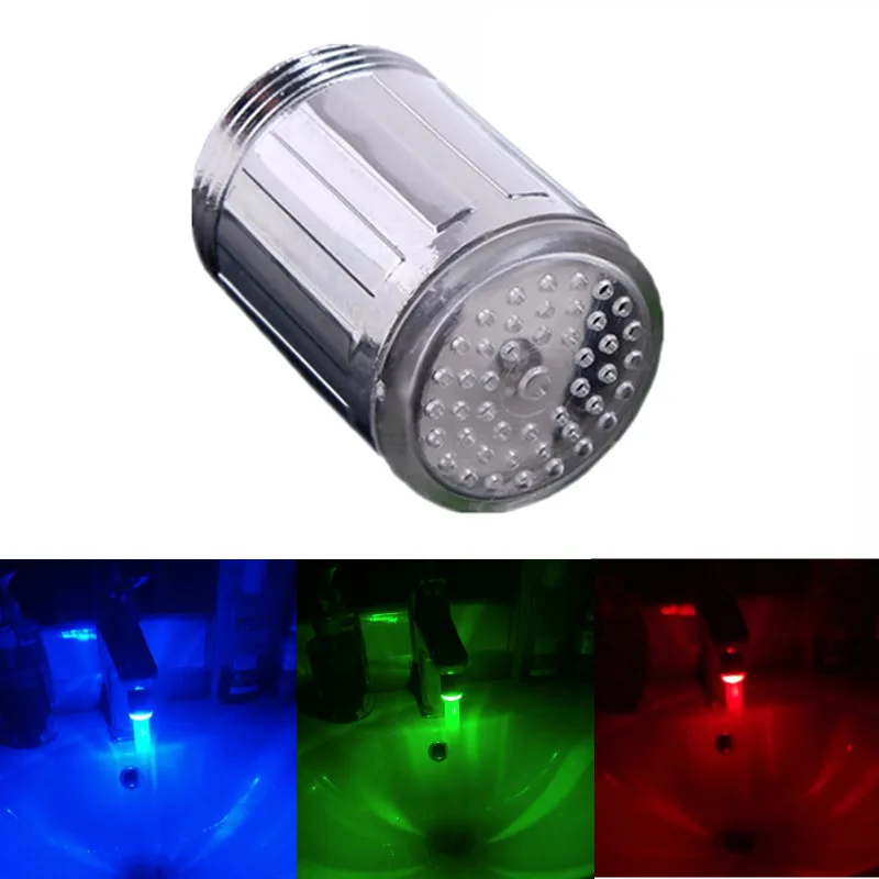1 Pcs LED Light Water Faucet Tap Heads Temperature Sensor 3 Color Changing RGB Glow Bathroom Shower Nozzle Aerators | Обустройство