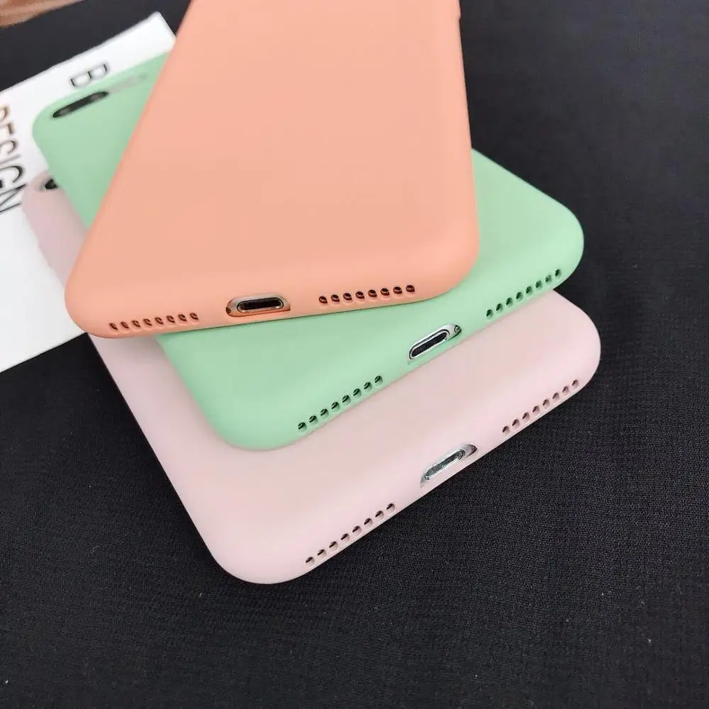 For iphone 6 6S 7 Plus 8 plus case Luxury Liquid silicone Soft TPU Back Cover on for X XR XS MAX coque |