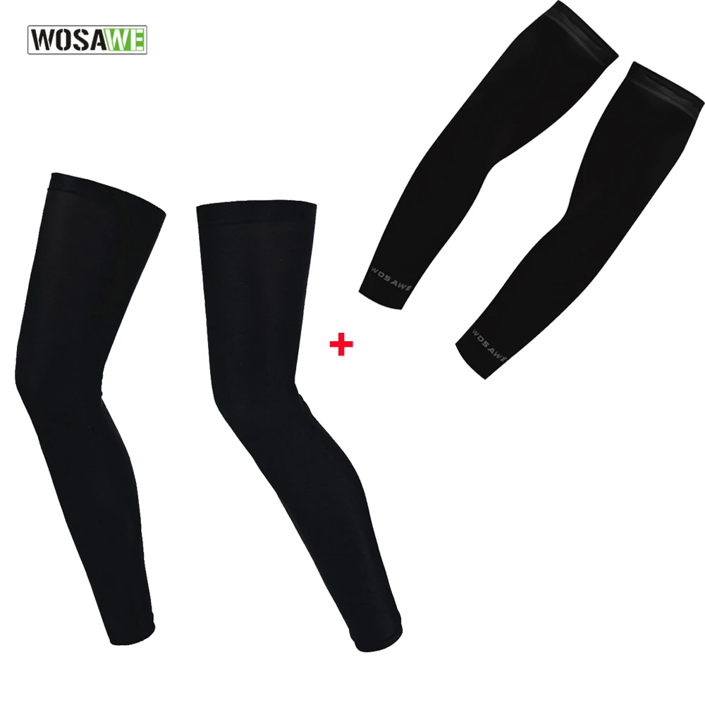

WOSAWE Breathable Arm Sleeve+Leg Warmers Quick Dry UV Sun Protection Polyester Sports Camping Sleeves Arm Warmers Cycling Cuff