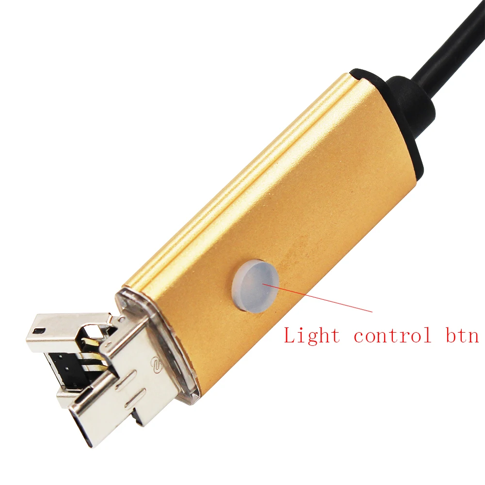 Гибкий эндоскоп 2 в 1 с объективом 7 мм кабель 10 м водонепроницаемость IP67 Micro USB