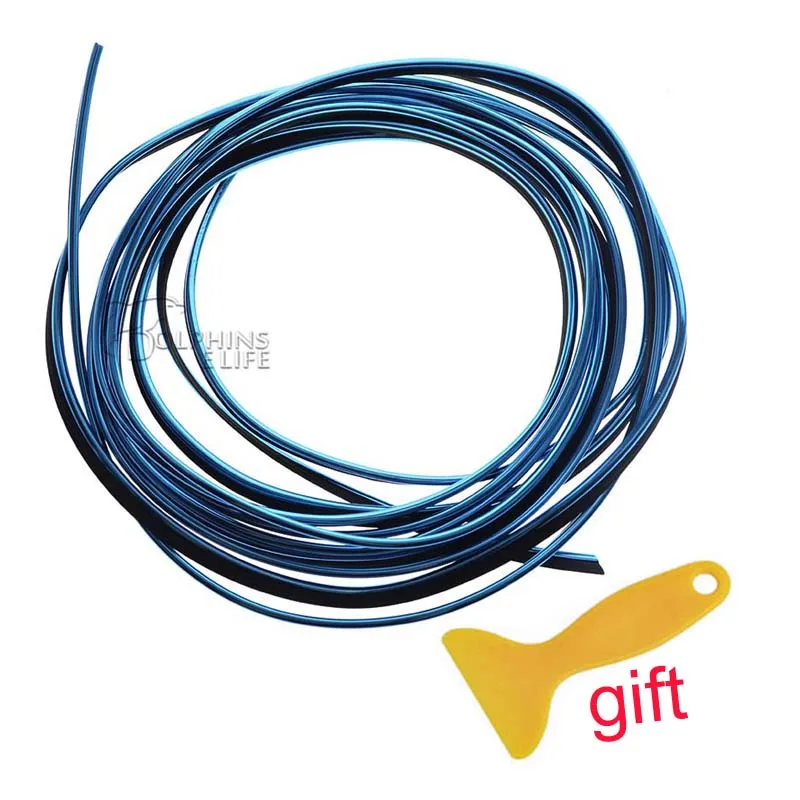 Plating Blue 5 м автомобильный Стайлинг, декоративные полосы, Формовочная Отделка приборной панели, края двери, декоративная отделка, универсальная для автомобилей, автомобильные аксессуары - Название цвета: Plating Blue