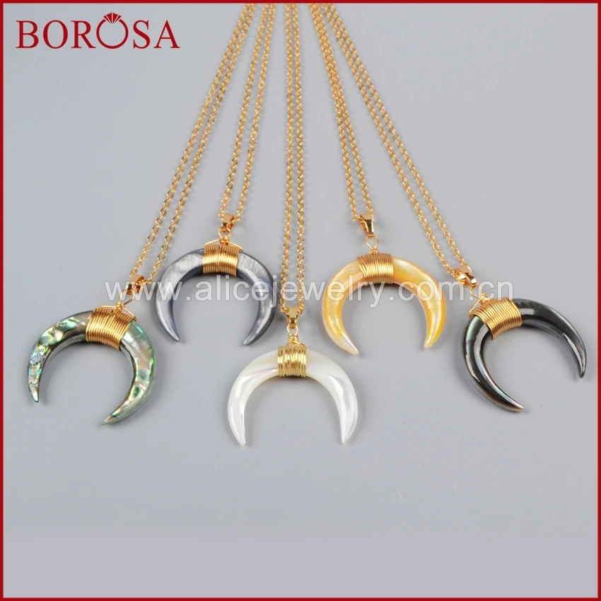 Ожерелье BOROSA из проволоки с полумесяцем многофункциональное золотое ожерелье