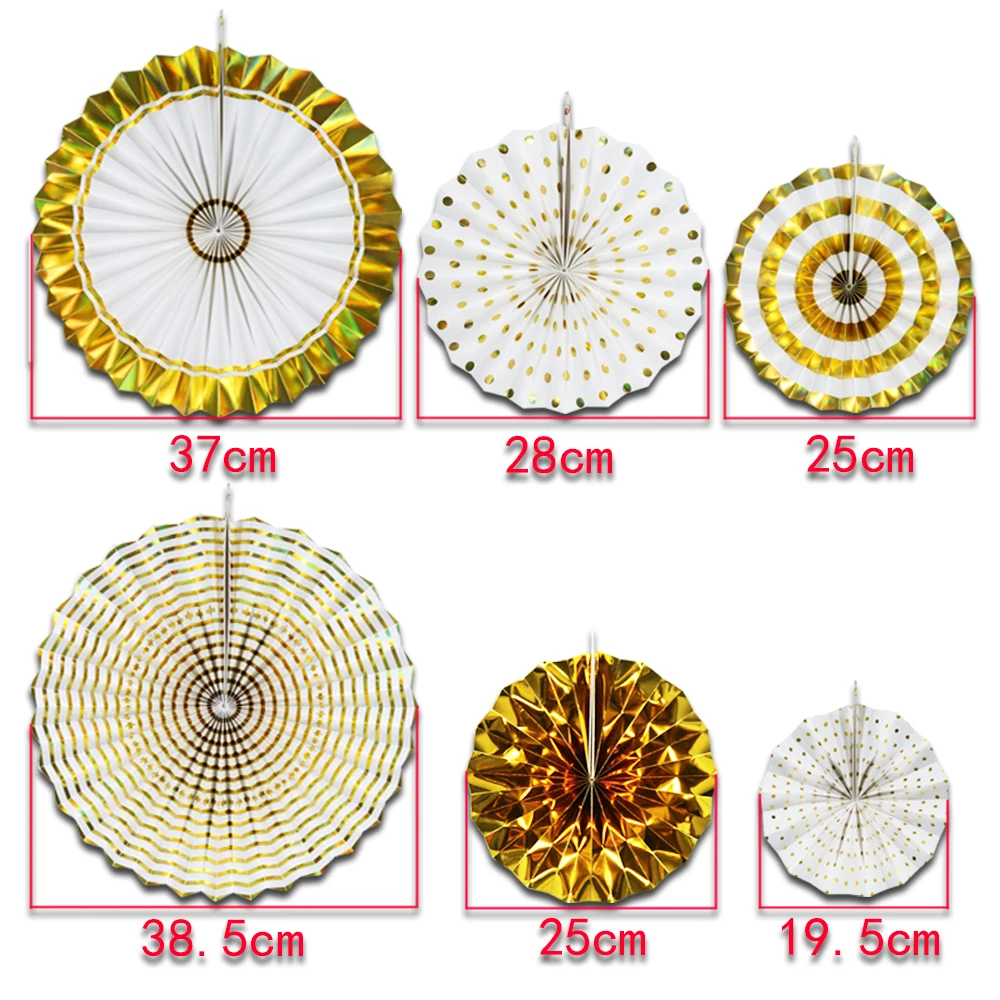 Большой размер высокого качества С Днем Рождения Вечеринка золочение вентилятор