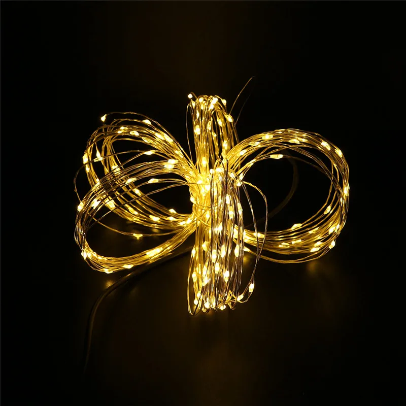 Водонепроницаемая Праздничная светодиодная гирлянсветильник медный провод