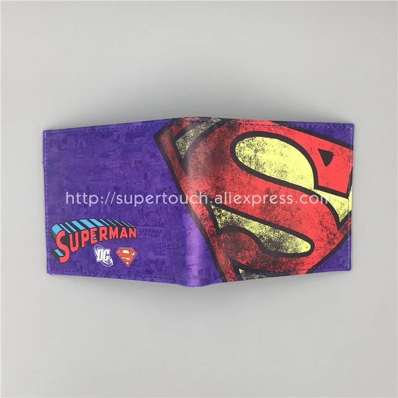 Comics DC мультфильм бумажники с суперменом кожа Повседневная студентов доллар