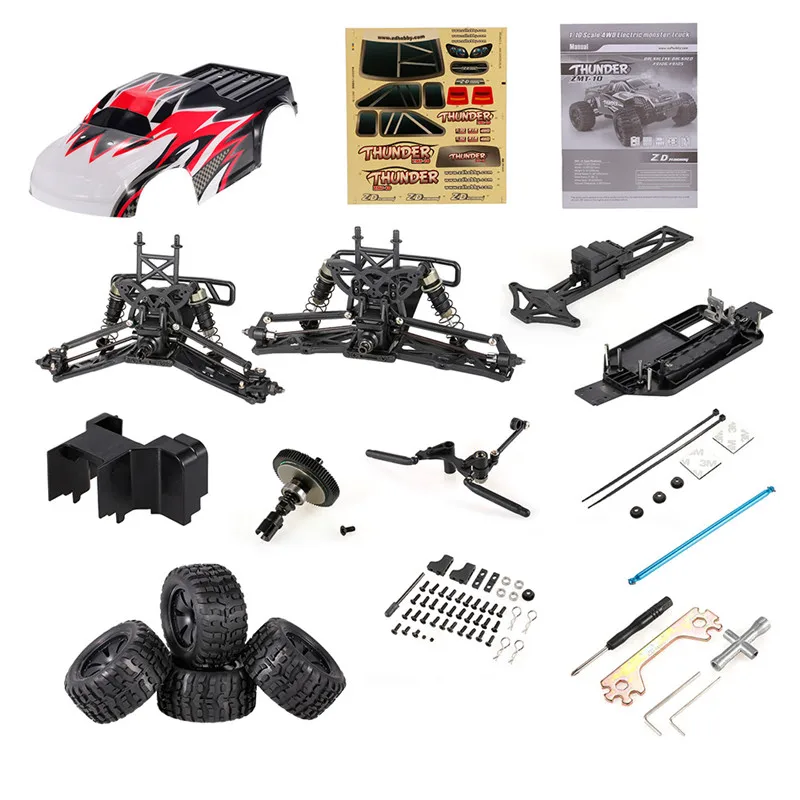 ZD Racing 9105 гром ZMT 10 1/10 DIY автомобильный комплект 2 4 г 4WD RC рама грузовика без