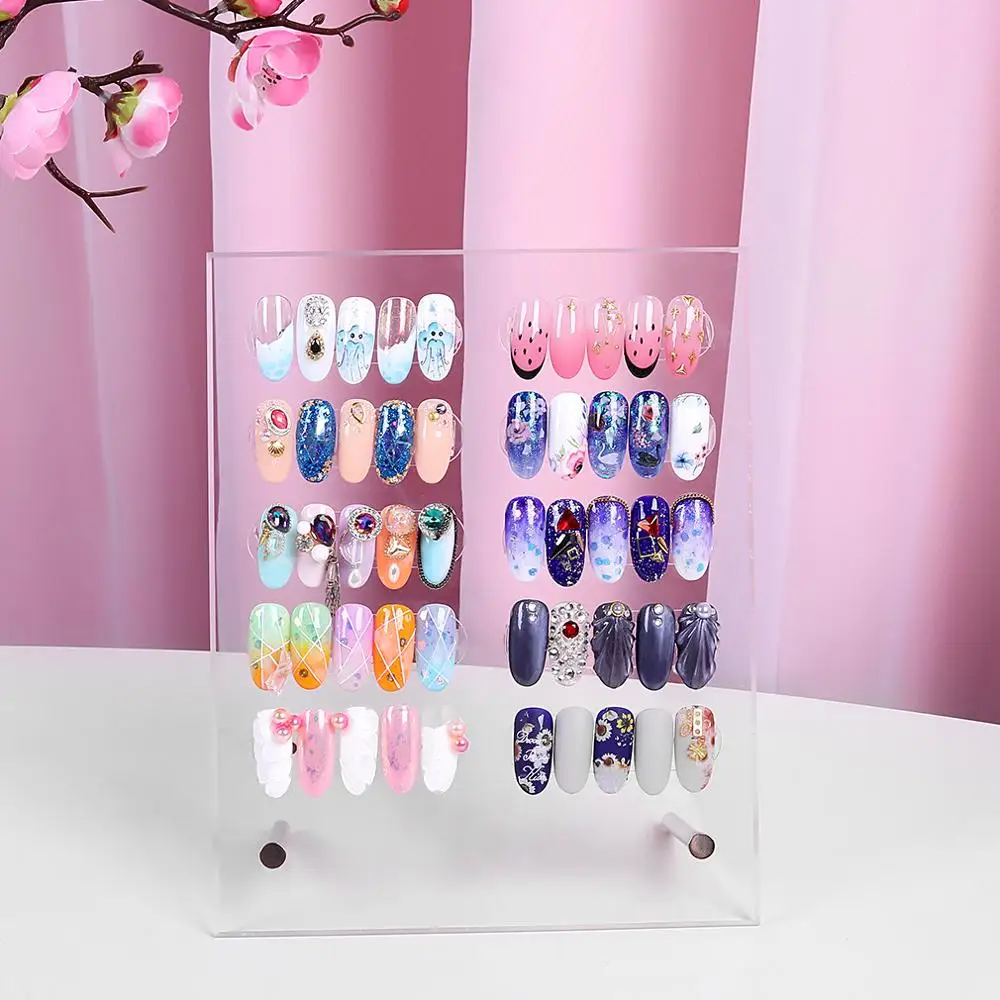 

NEW Transparent Nail Tips Display Board Nail Palette Board Natural Resin Varnish Color Showing Shelf Manicure Nail Art TOOLS