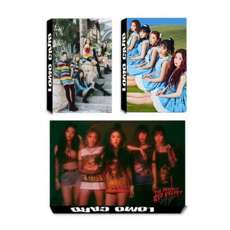 KPOP красный бархат фото карты постер ломо самодельные бумажные HD вентиляторы