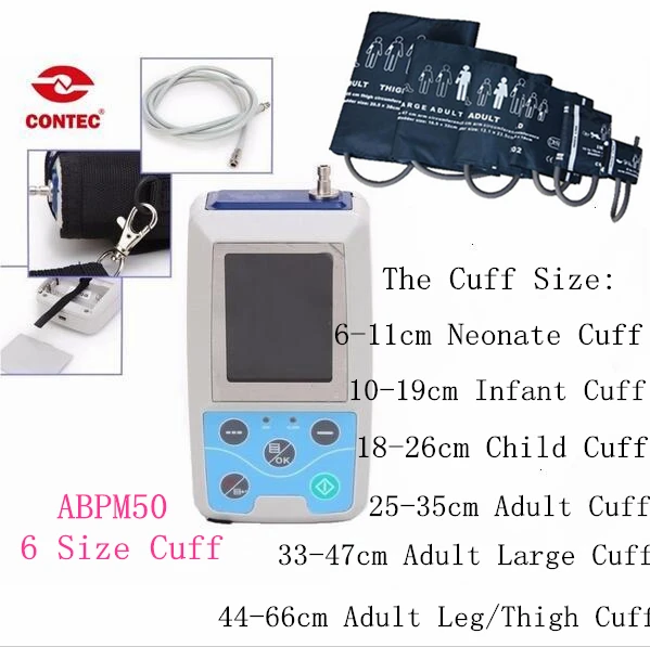 CE & FDA NIBP монитор 24 часа Амбулаторный BP холтеровский ABPM50 + программное обеспечение