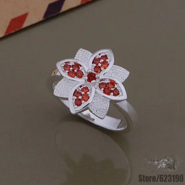 AR712 посеребренное кольцо, серебряные модные ювелирные изделия, smart/Red clover /etaankha gfmaowta