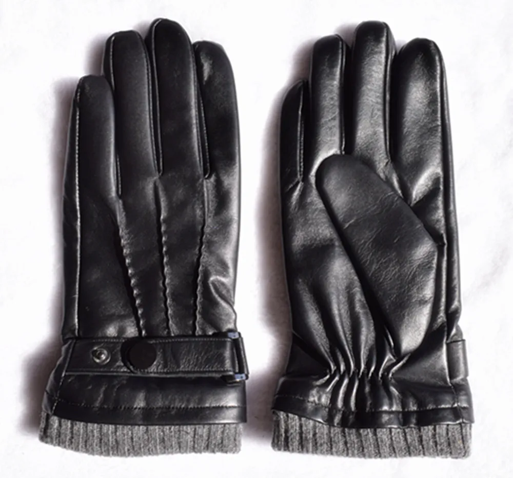 Мужские кожаные перчатки с вязаными манжетами мужские|mens leather gloves|leather gloves menleather |