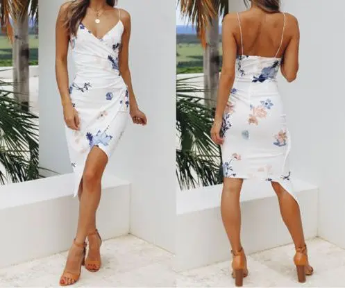 Для женщин Лето Boho Короткие мини-платье Вечеринка Пляжные наряды сарафан без