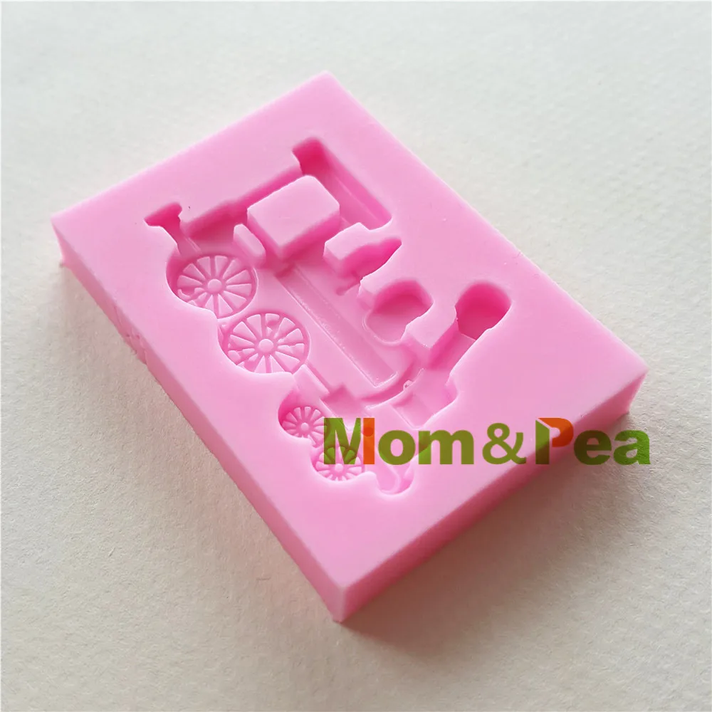 Mom &amp Pea 1047 Бесплатная доставка форма головы поезда силиконовая для украшения