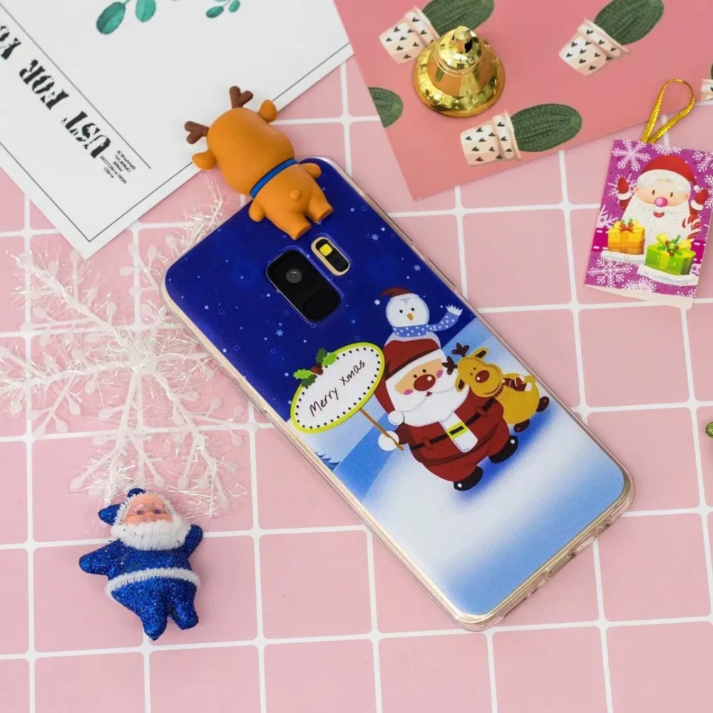Cute Toys Case For iphone X XR XS Max Back Merry Christmas Cartoon 8 7 Plus 6 6S 5 5S SE Silicone soft Cove |