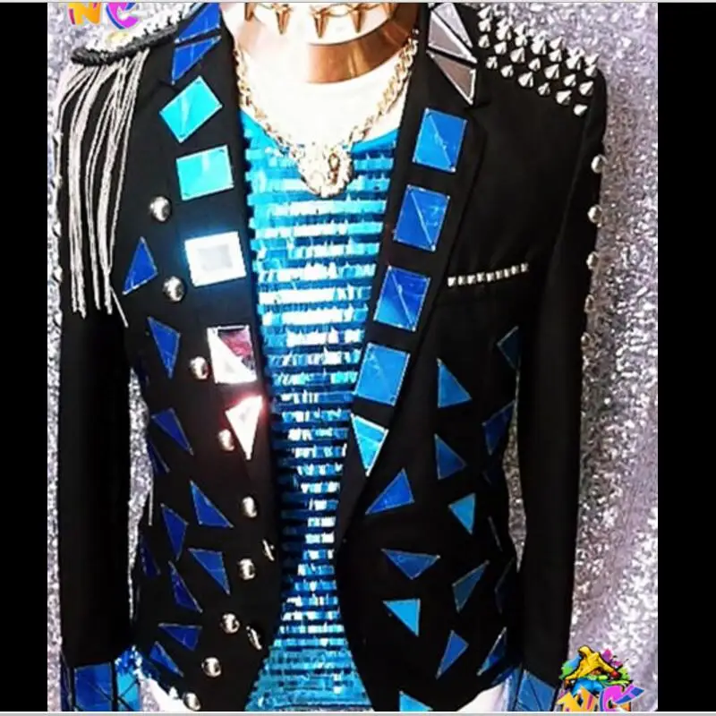 Мужская одежда Lager бесплатная доставка для сцены Dj черная тема синяя линза с