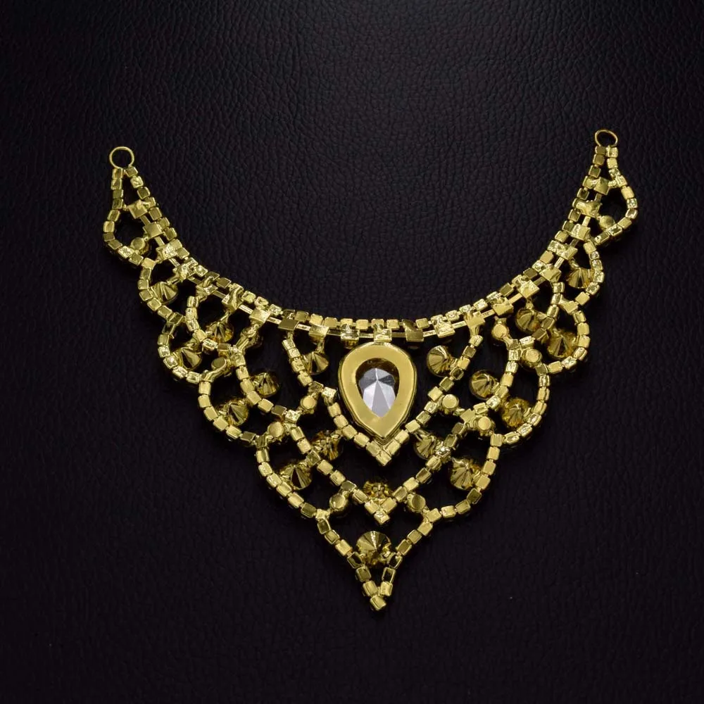 10 шт. рельефная висячая аппликация с кристаллами и стразами|rhinestone neckline applique|rhinestone