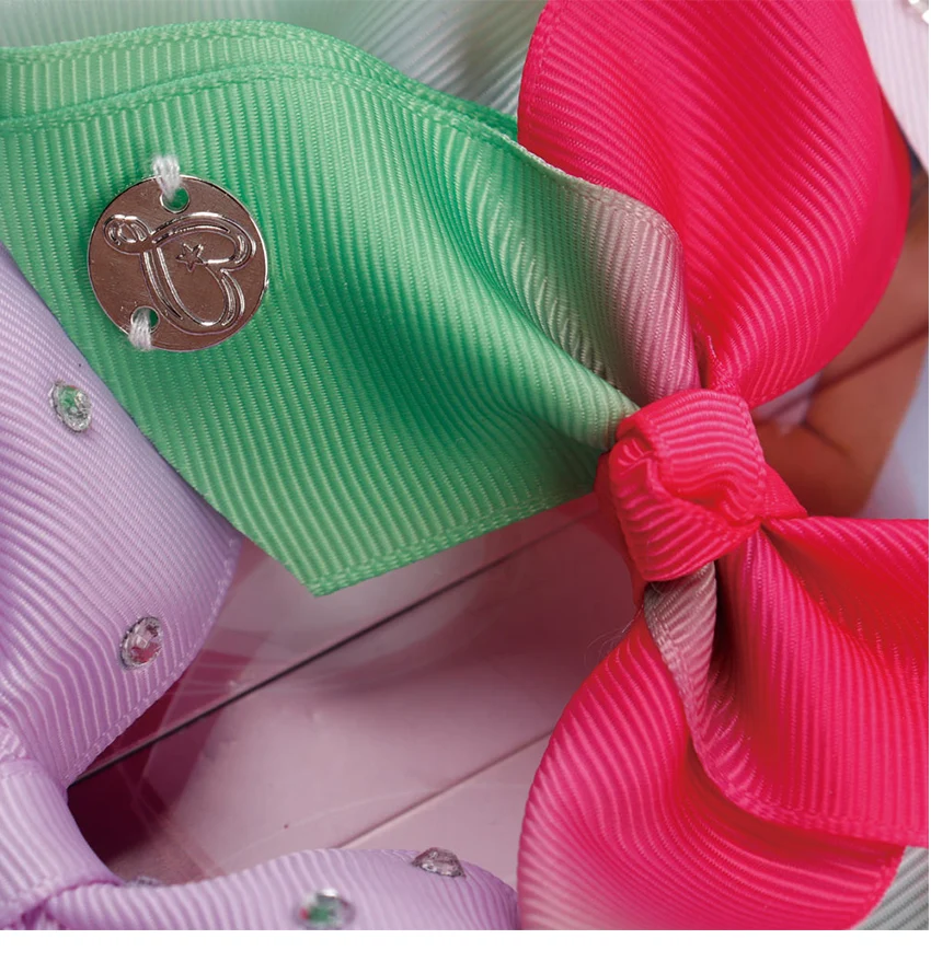 " JoJo Радуга Твердые банты для волос W/подарочная карта Grosgrain Ленточные заколки 24 Цвета Бант Девушки Принцесса вечерние аксессуары для волос
